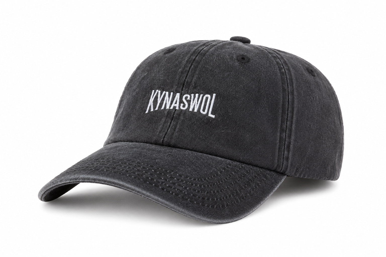 Black Washed Logo Baseball Cap